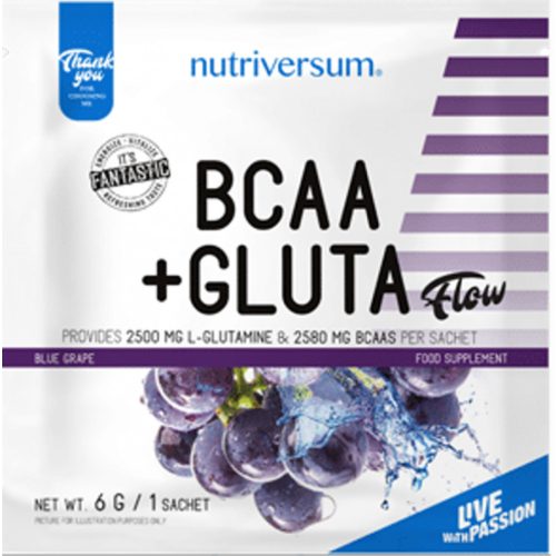 Nutriversum BCAA + GLUTA 6 g kékszőlő